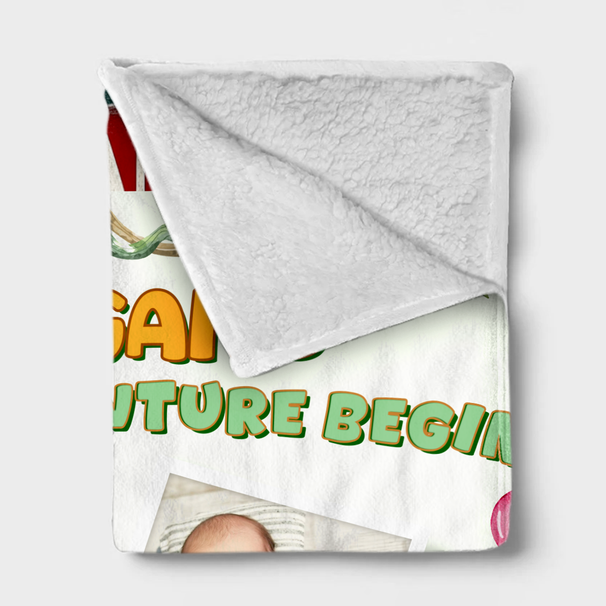 Wild Adventure Begins - Personalized Gift for Baby Safari Theme Custom Name And Date Fleece Blanket