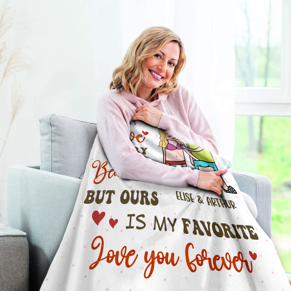 Every Love Story Is Beautiful - Personalized Funny Sexy Anniversary Gift for Couples Fleece Blanket