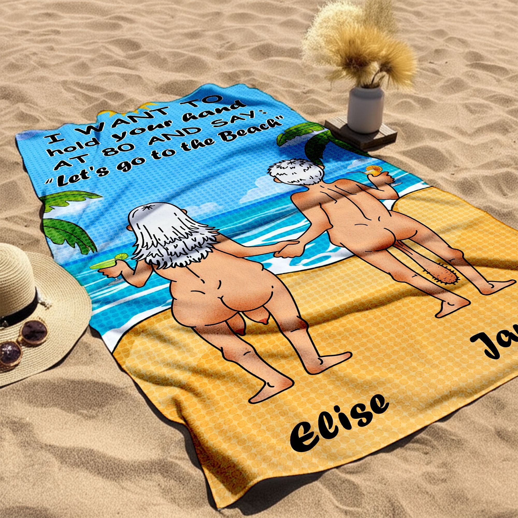 Let's Go To The Beach - Personalized Couples Beach Adventure Towel Gifts For Couple