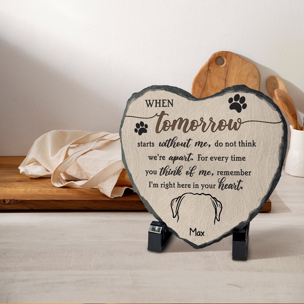 Forever in Heart - Personalized Memorial Heart Stone Pet Remembrance Gifts For Loss of Dog