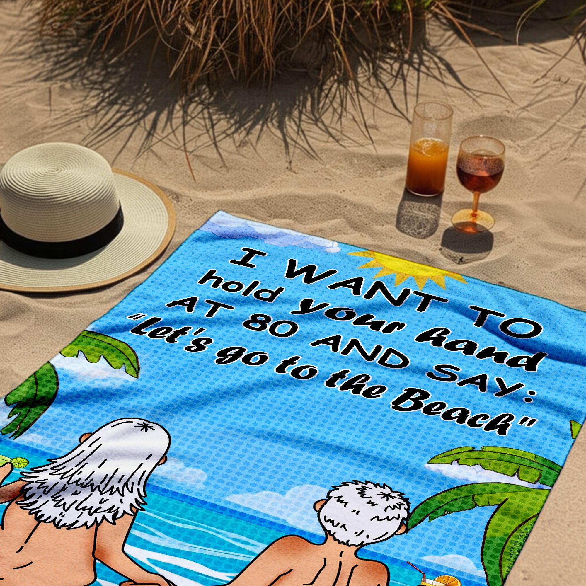 Let's Go To The Beach - Personalized Couples Beach Adventure Towel Gifts For Couple