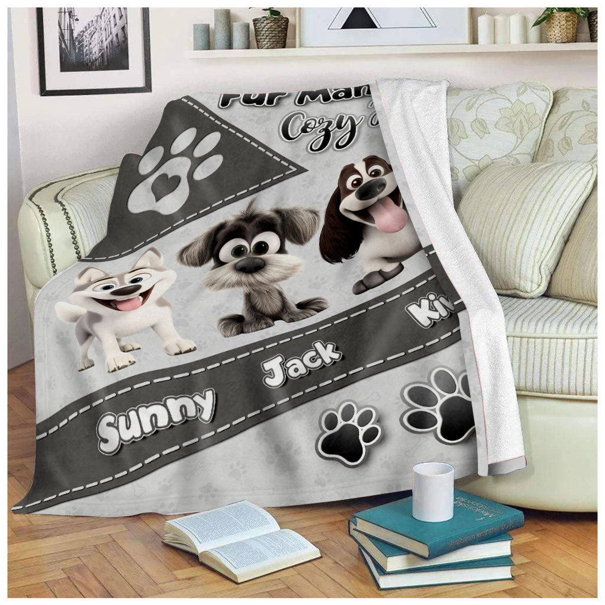Mother's day Gift Fur Mama’s Cozy Cuddle Personalized Dogmom Blanket