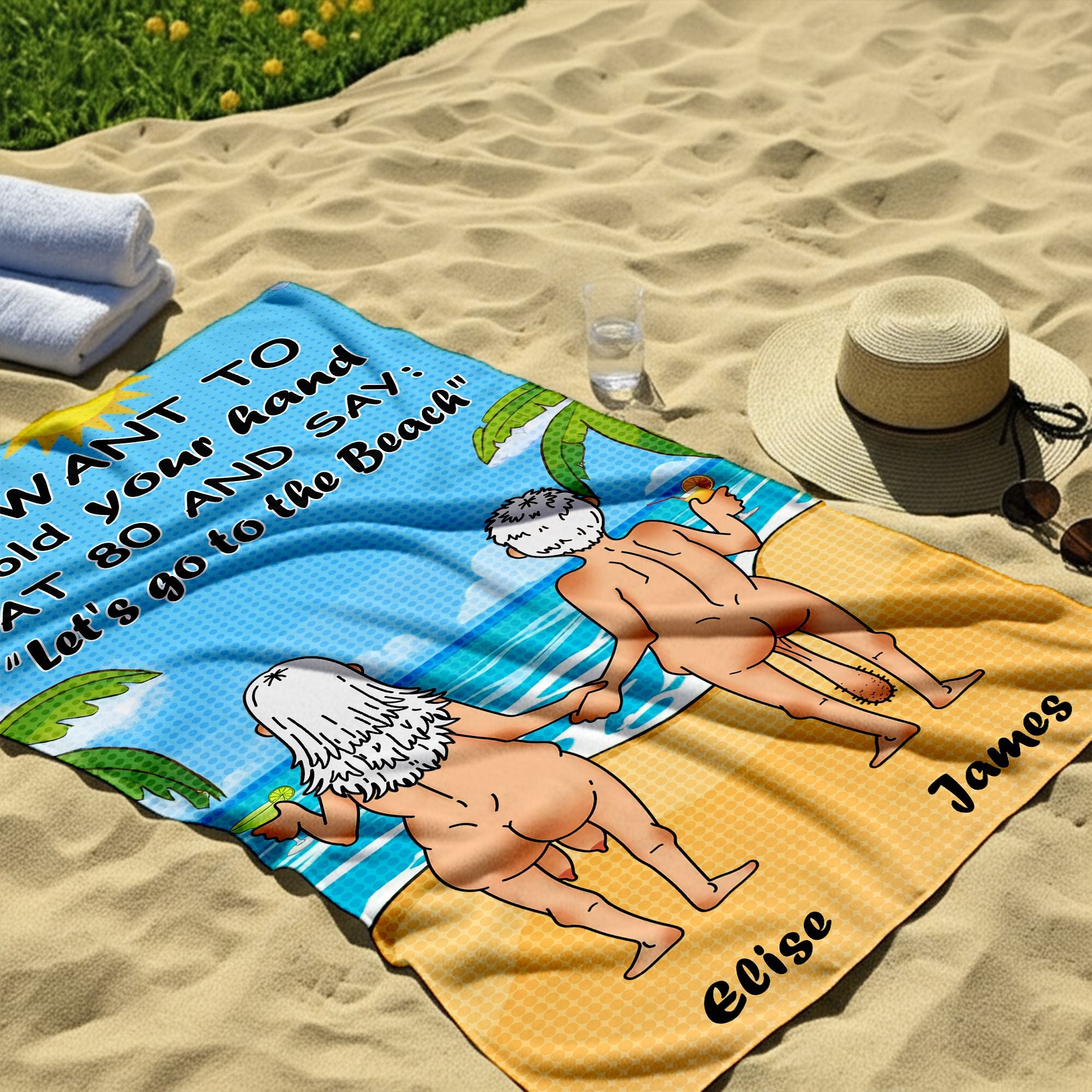 Let's Go To The Beach - Personalized Couples Beach Adventure Towel Gifts For Couple