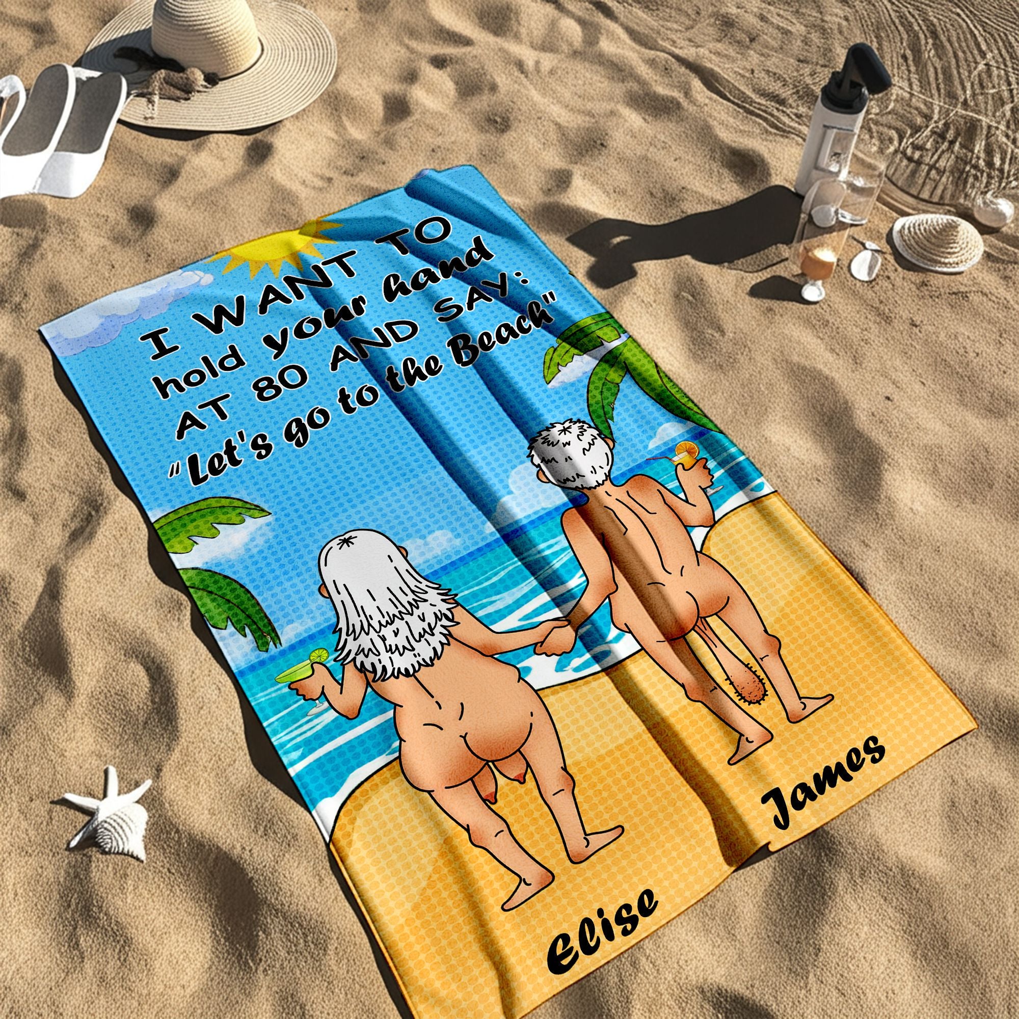 Let's Go To The Beach - Personalized Couples Beach Adventure Towel Gifts For Couple