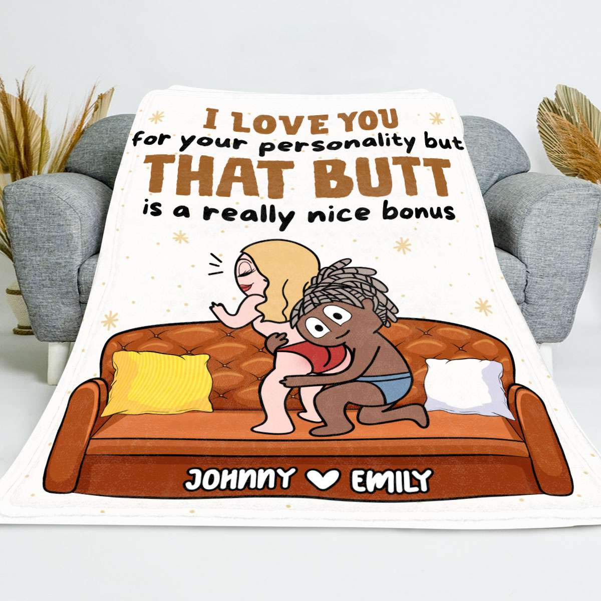 I Love You For Your Personality - Funny Personalized Couple Fleece Blanket