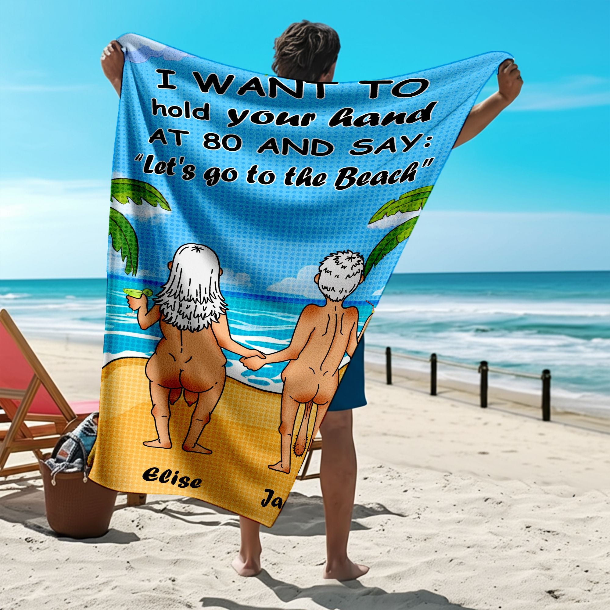 Let's Go To The Beach - Personalized Couples Beach Adventure Towel Gifts For Couple