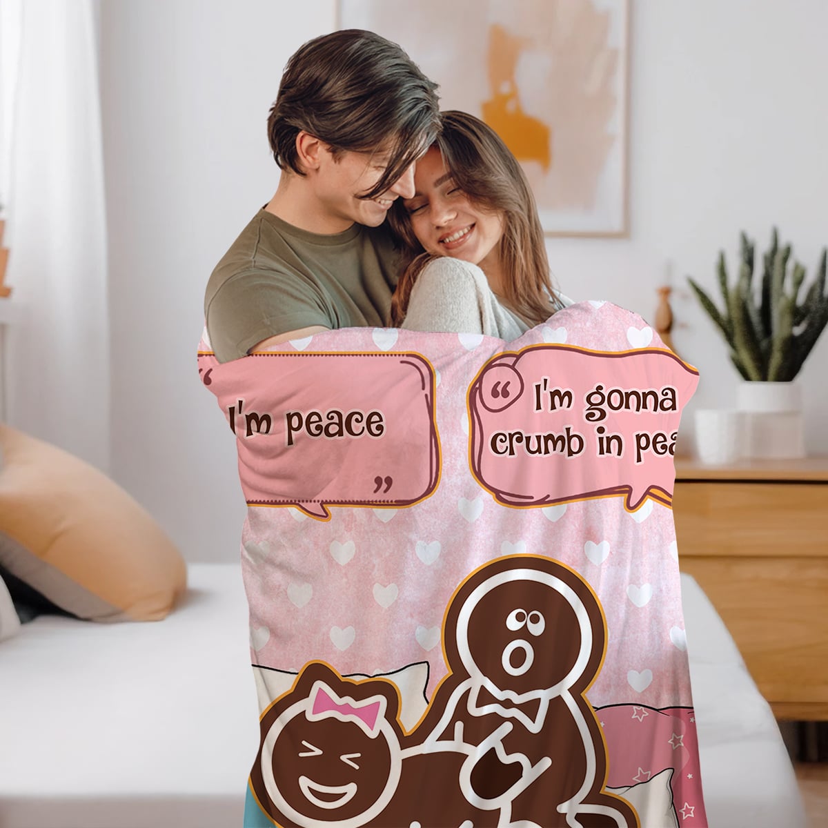 I’m Gonna Crumb in Peace - Naughty Personalized Gingerbread Sexy Gift for Couples Fleece Blanket