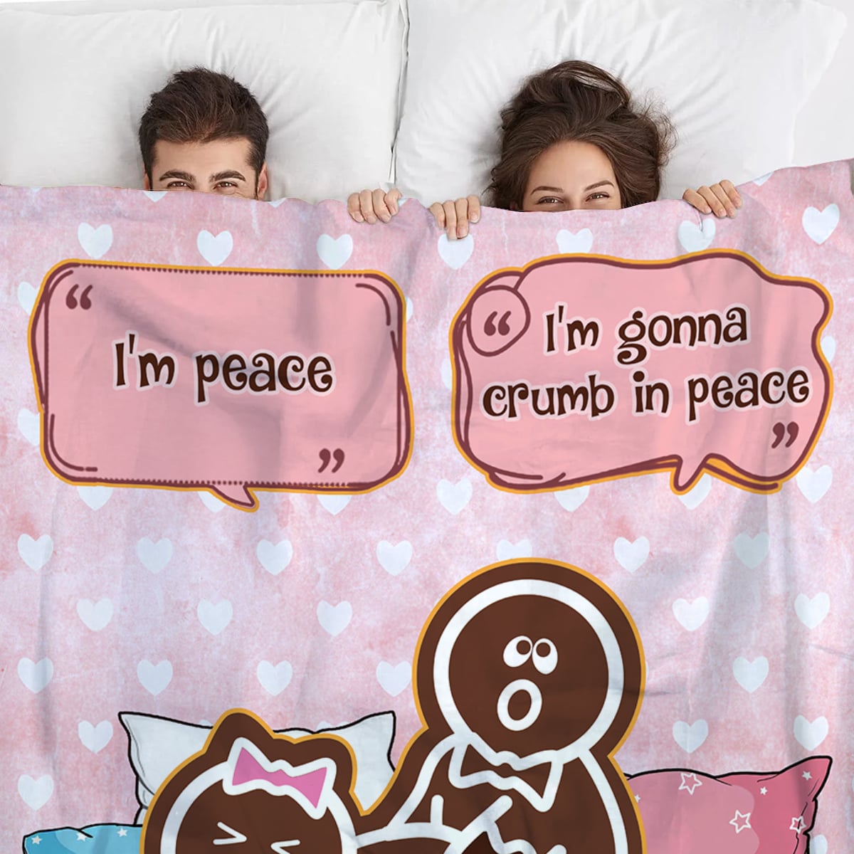 I’m Gonna Crumb in Peace - Naughty Personalized Gingerbread Sexy Gift for Couples Fleece Blanket
