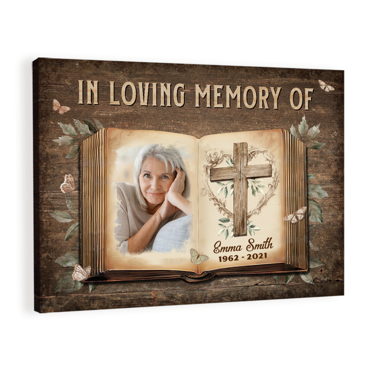 Personalized Memorial Canvas With Picture In Loving Memory Wall Art