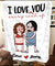 I Love Every Inch Of You - Cheeky Romance Personalized Couple Fleece Blanket