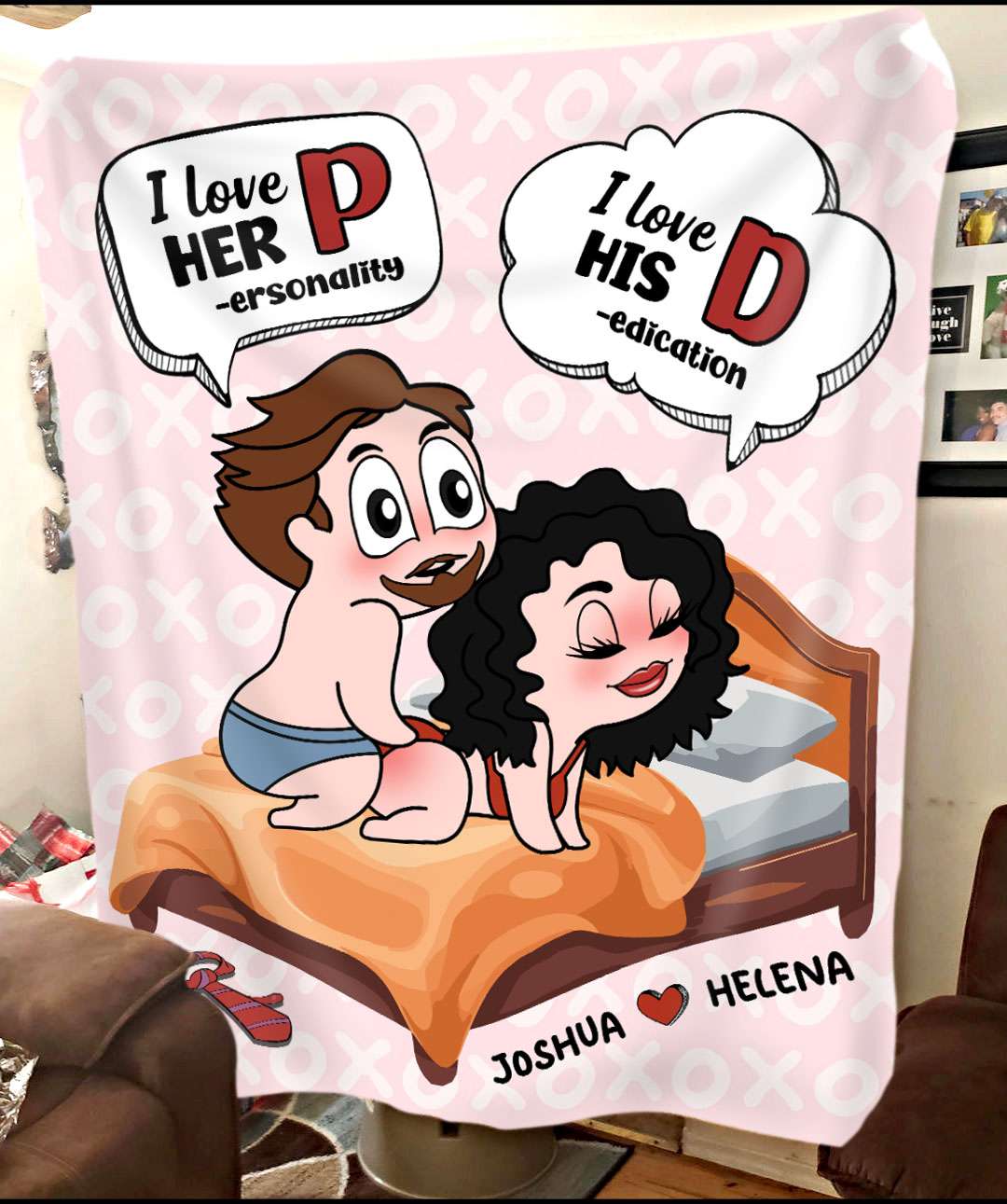 Unique Funny Custom Chibi Personalized Fleece Blanket Gifts For Couple
