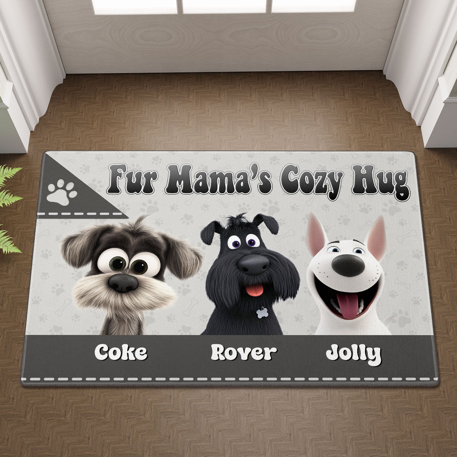 Mother's day Gift Fur Mama’s Cozy Hug Personalized for Dogmom Doormat