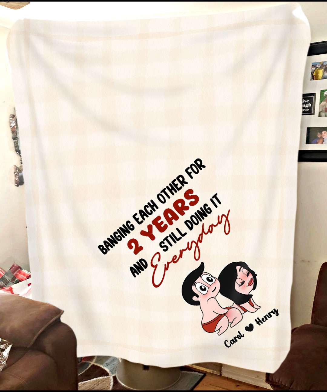 Banging Each Other -  Personalized Humor Fleece Blanket Gifts For Couple