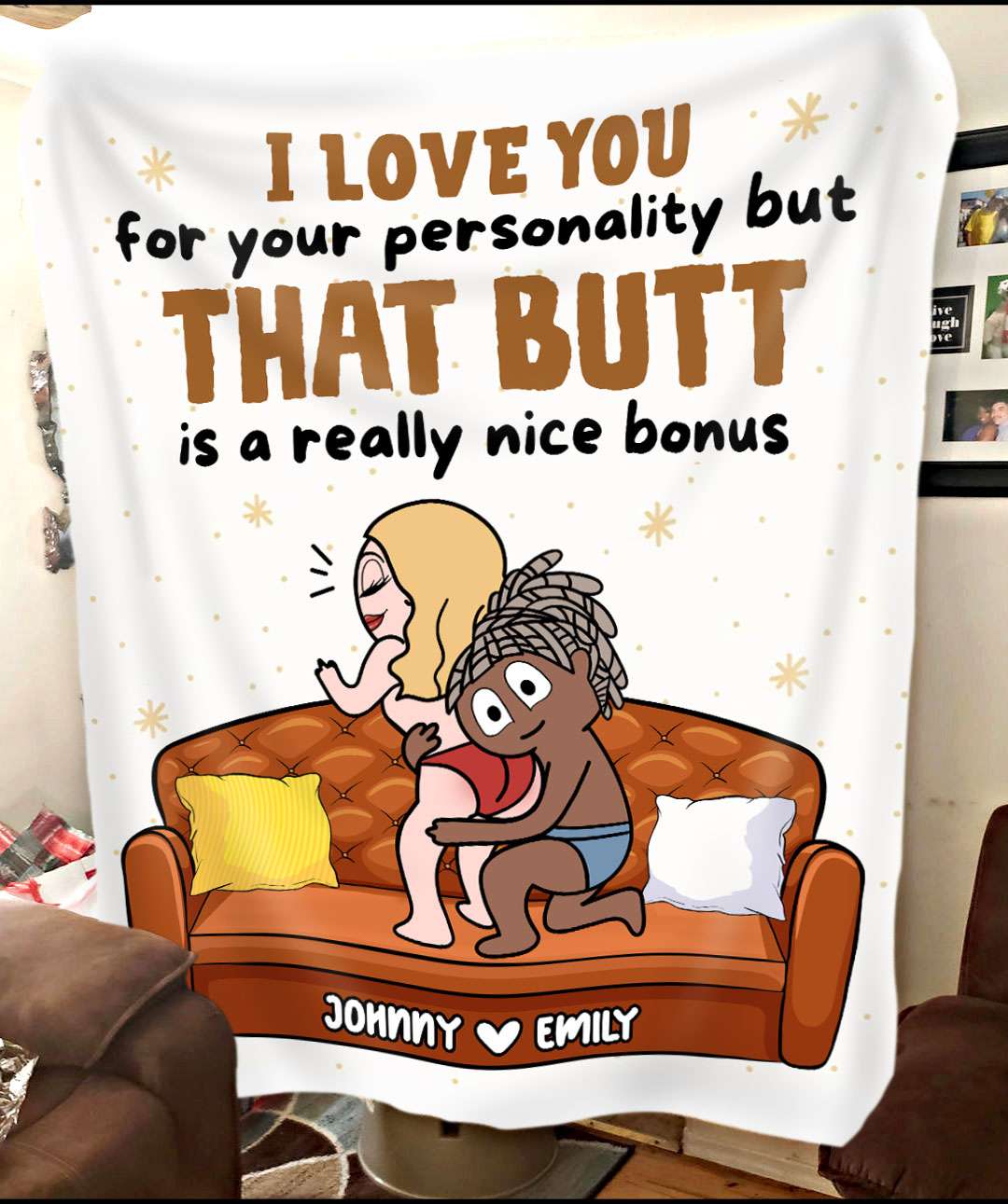 I Love You For Your Personality - Funny Personalized Couple Fleece Blanket