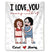 I Love Every Inch Of You - Cheeky Romance Personalized Couple Fleece Blanket