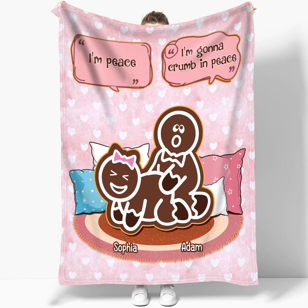 I’m Gonna Crumb in Peace - Naughty Personalized Gingerbread Sexy Gift for Couples Fleece Blanket