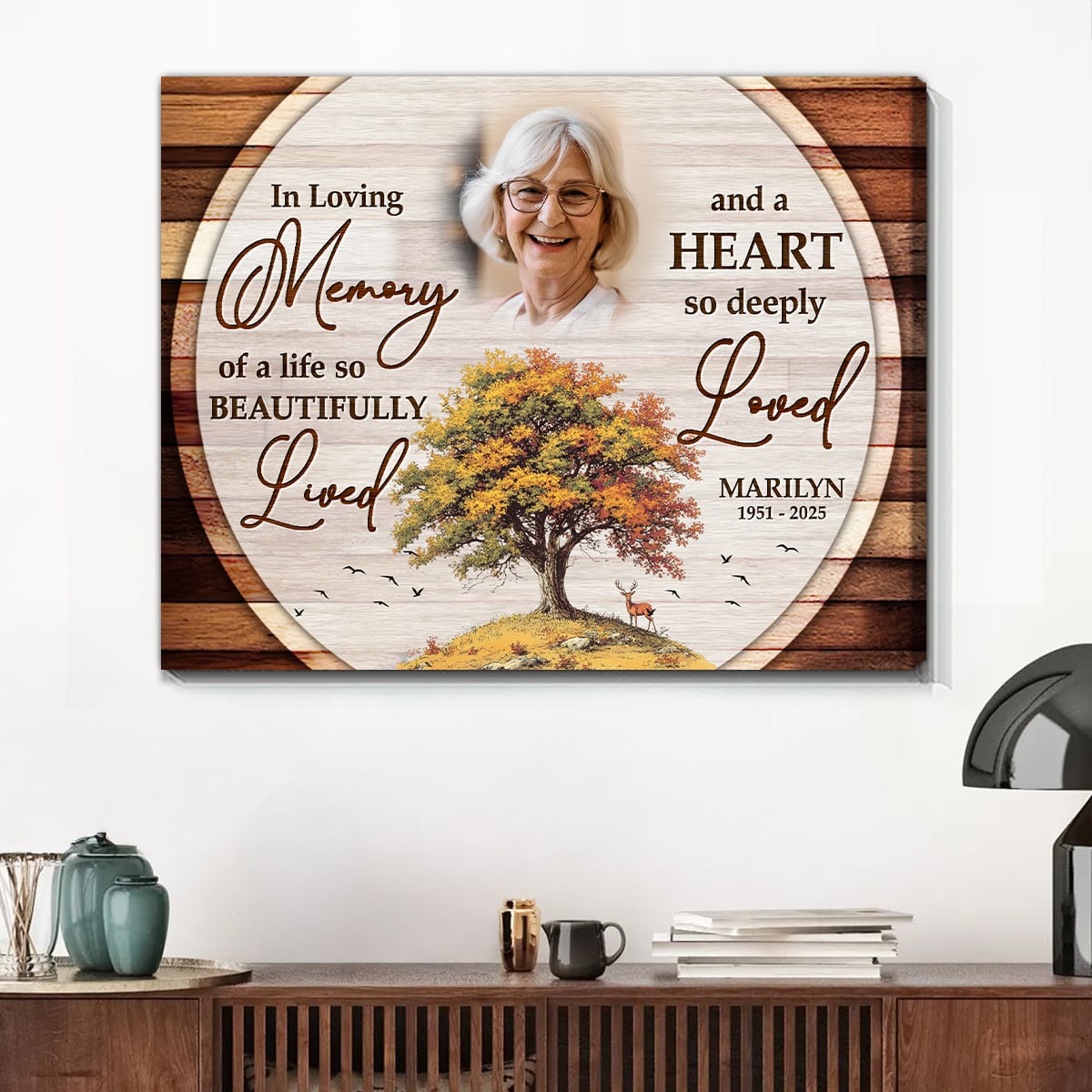 In Loving Memory Of A Life -  Personalized Canvas Custom Photo And Name Memorial Gift for Loss of Loved One