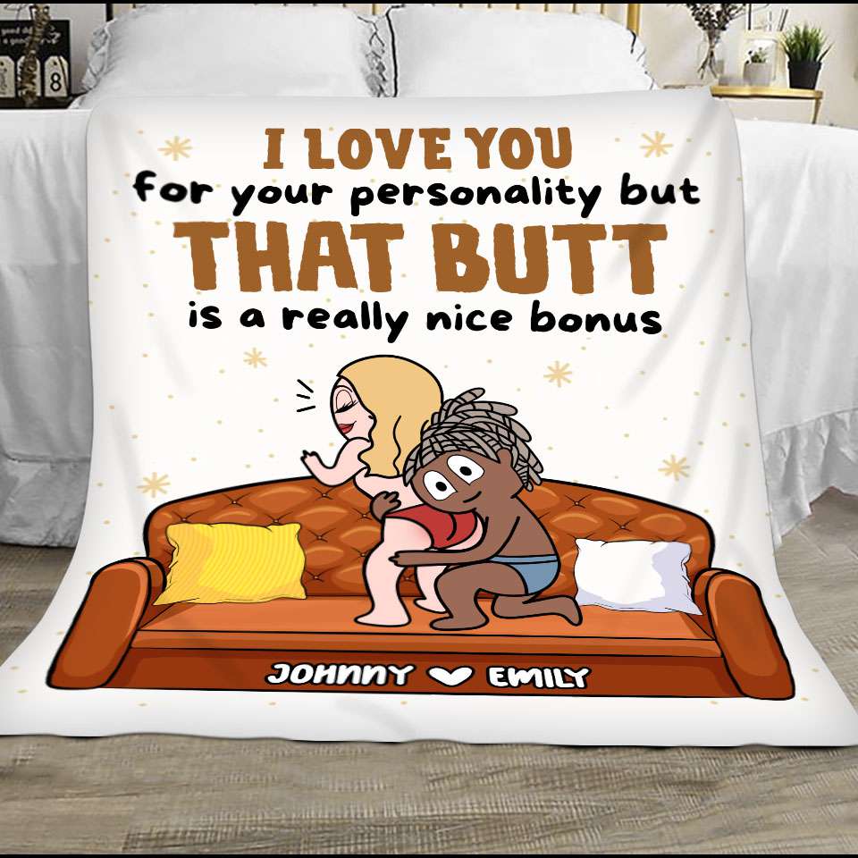 I Love You For Your Personality - Funny Personalized Couple Fleece Blanket