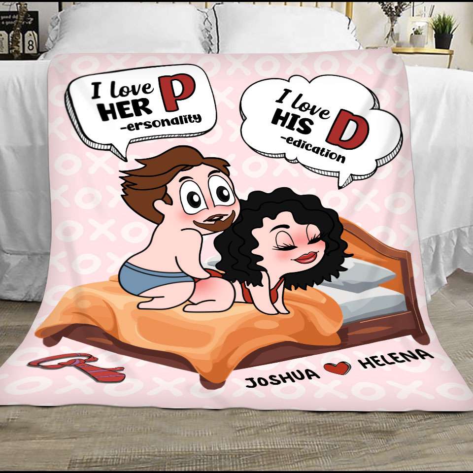 Unique Funny Custom Chibi Personalized Fleece Blanket Gifts For Couple