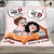 Unique Funny Custom Chibi Personalized Fleece Blanket Gifts For Couple