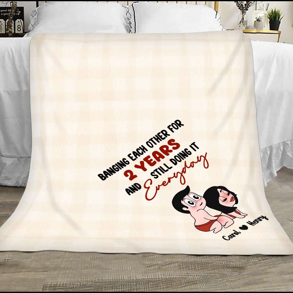 Banging Each Other -  Personalized Humor Fleece Blanket Gifts For Couple