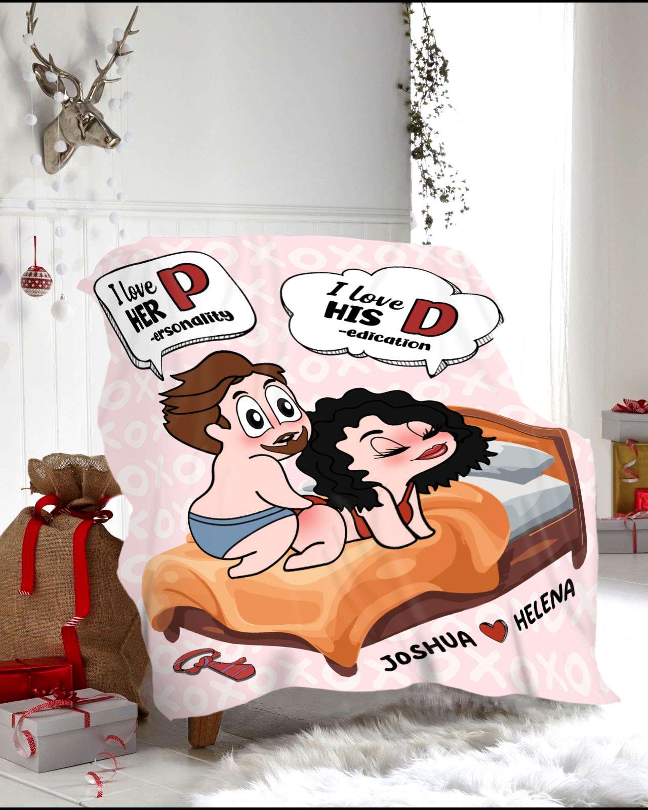 Unique Funny Custom Chibi Personalized Fleece Blanket Gifts For Couple