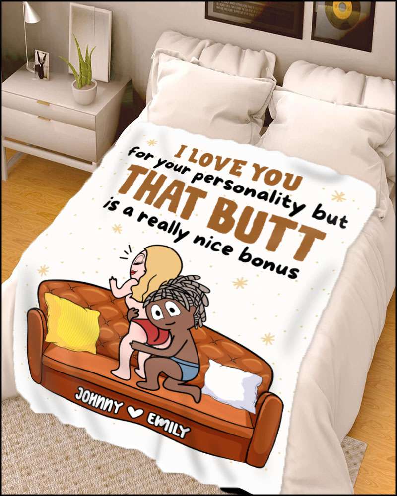 I Love You For Your Personality - Funny Personalized Couple Fleece Blanket