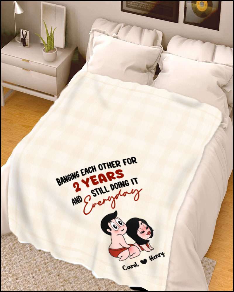 Banging Each Other -  Personalized Humor Fleece Blanket Gifts For Couple