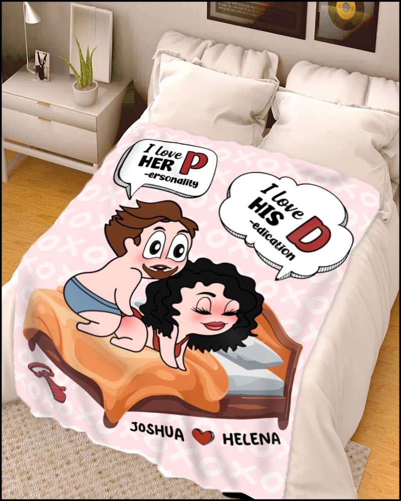 Unique Funny Custom Chibi Personalized Fleece Blanket Gifts For Couple
