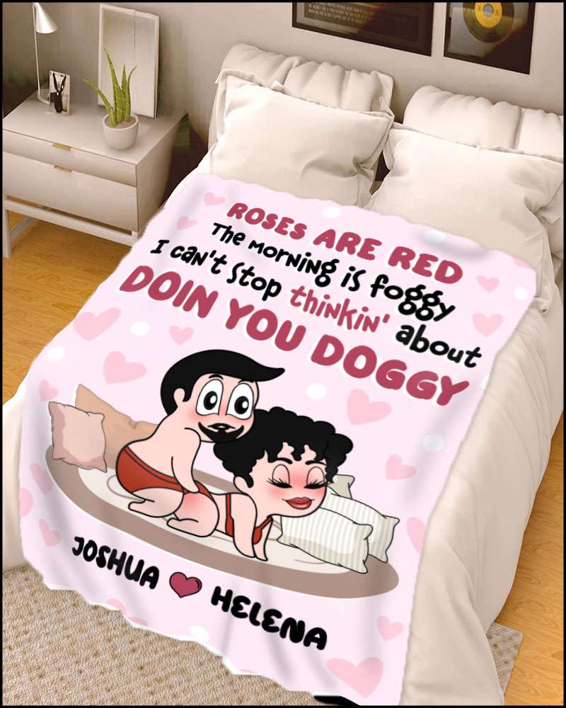 Doin You Doggy - Personalized Fleece Blanket Custom Name Funny Gifts For Couple
