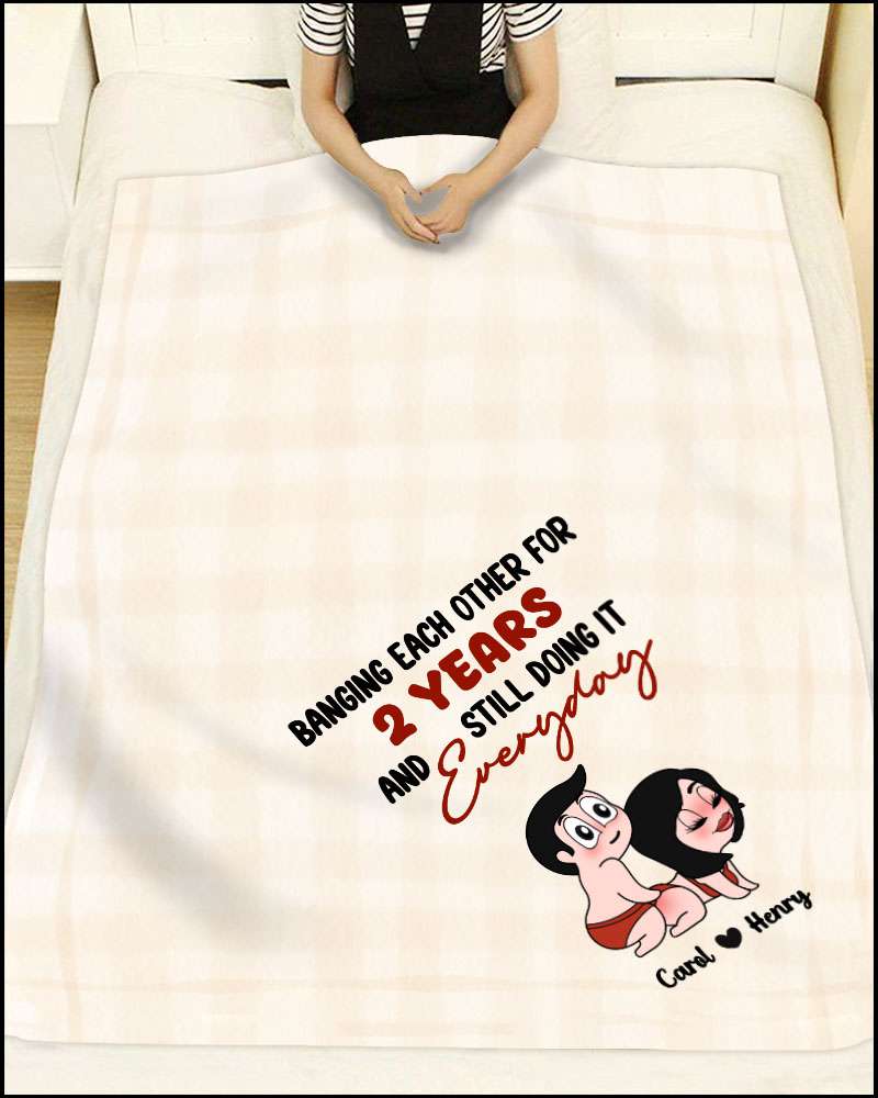 Banging Each Other -  Personalized Humor Fleece Blanket Gifts For Couple