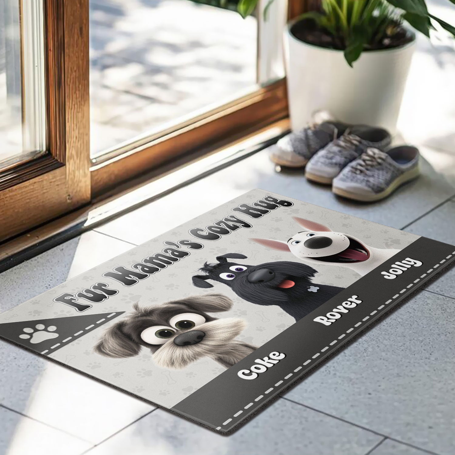 Mother's day Gift Fur Mama’s Cozy Hug Personalized for Dogmom Doormat