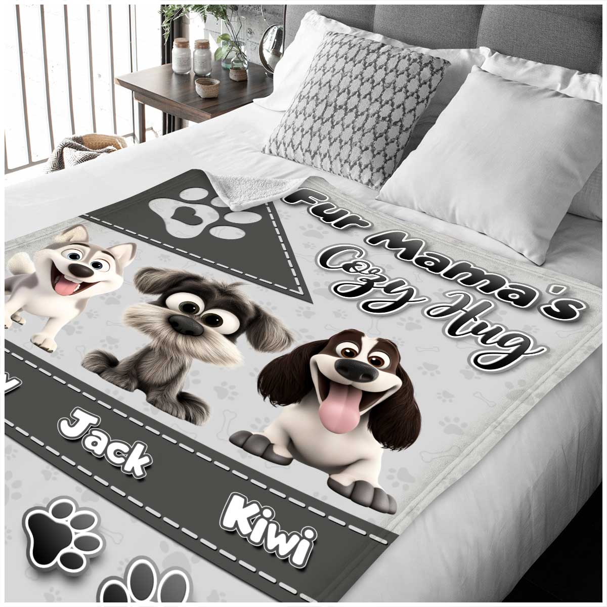Mother's day Gift Fur Mama’s Cozy Cuddle Personalized Dogmom Blanket