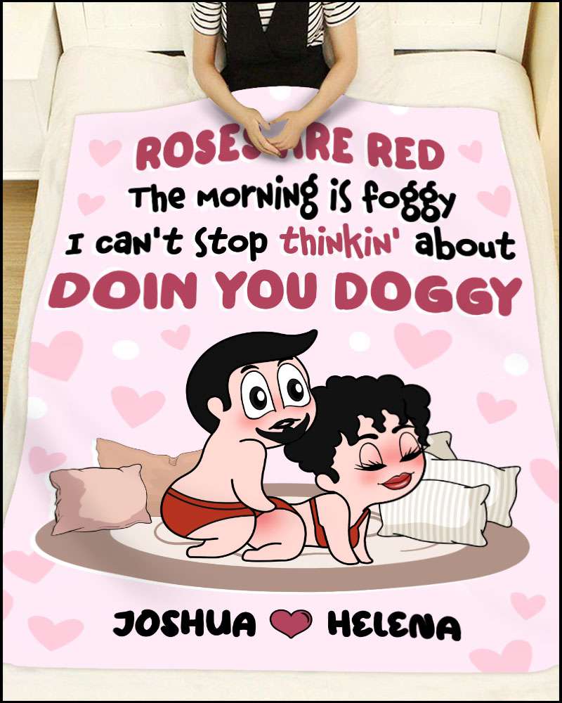 Doin You Doggy - Personalized Fleece Blanket Custom Name Funny Gifts For Couple