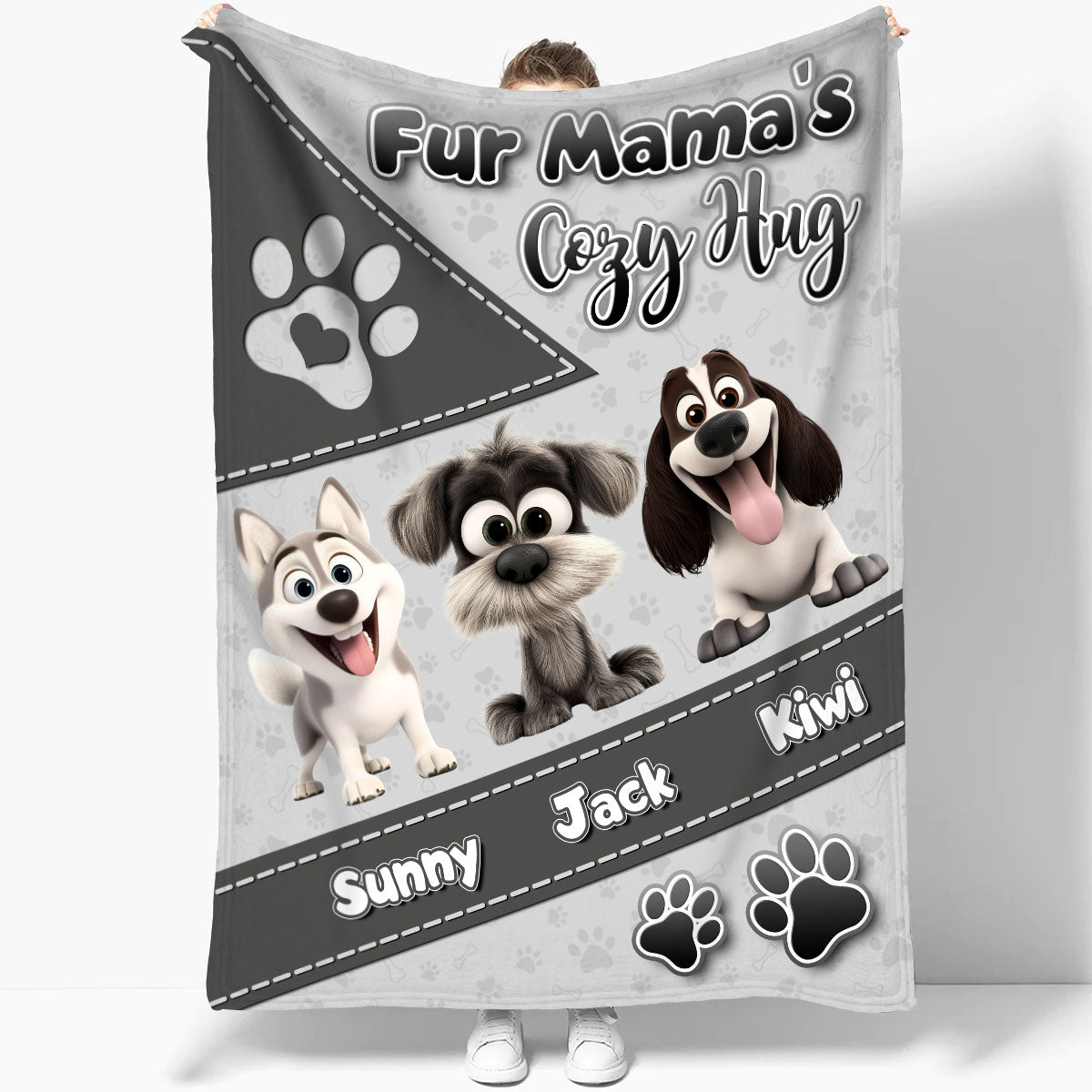 Mother's day Gift Fur Mama’s Cozy Cuddle Personalized Dogmom Blanket