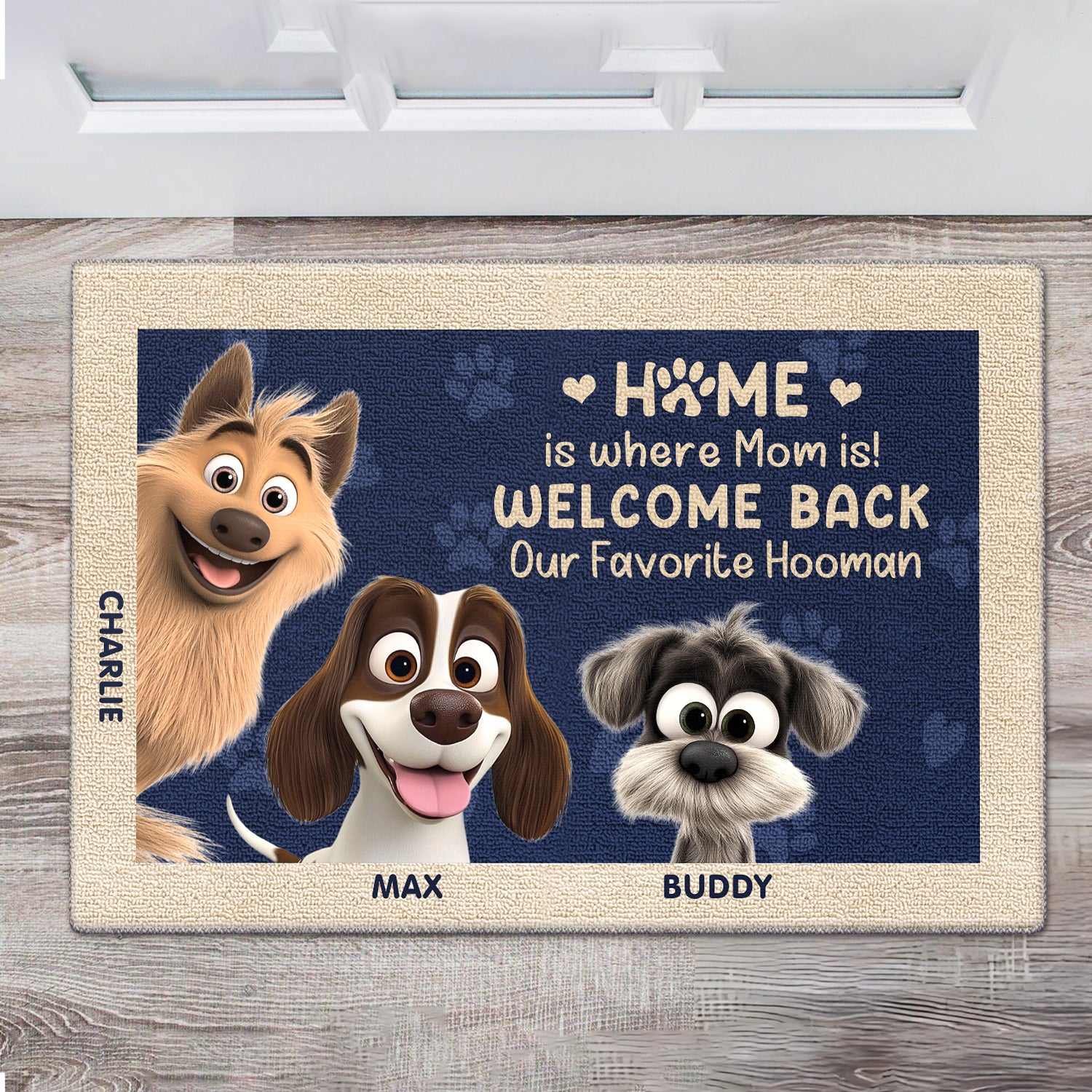 Mother's day Gift Welcome Back Hooman Personalized for Dogmom Doormat
