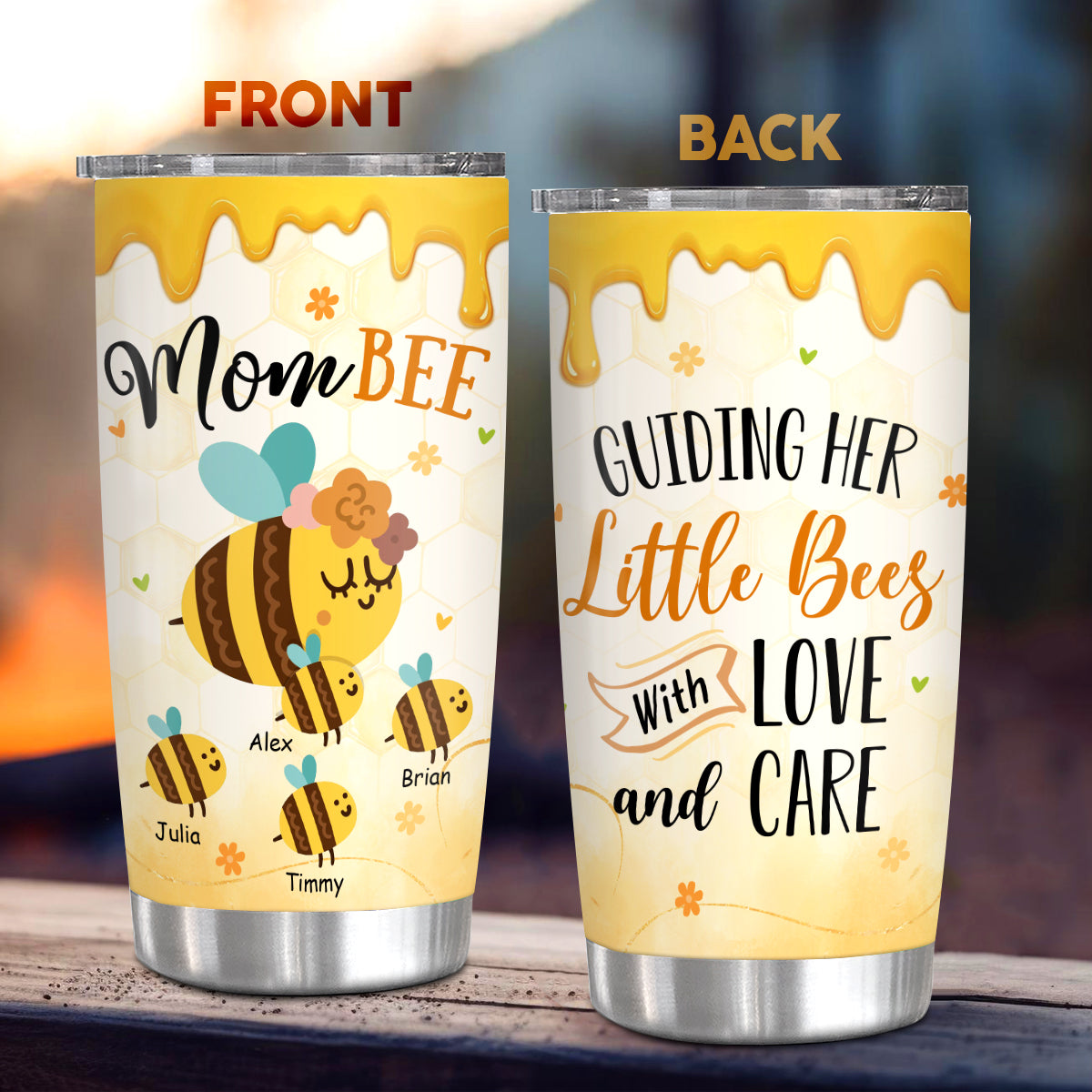Mother’s Day Gift Mom Bee Personalized Tumbler for Mom
