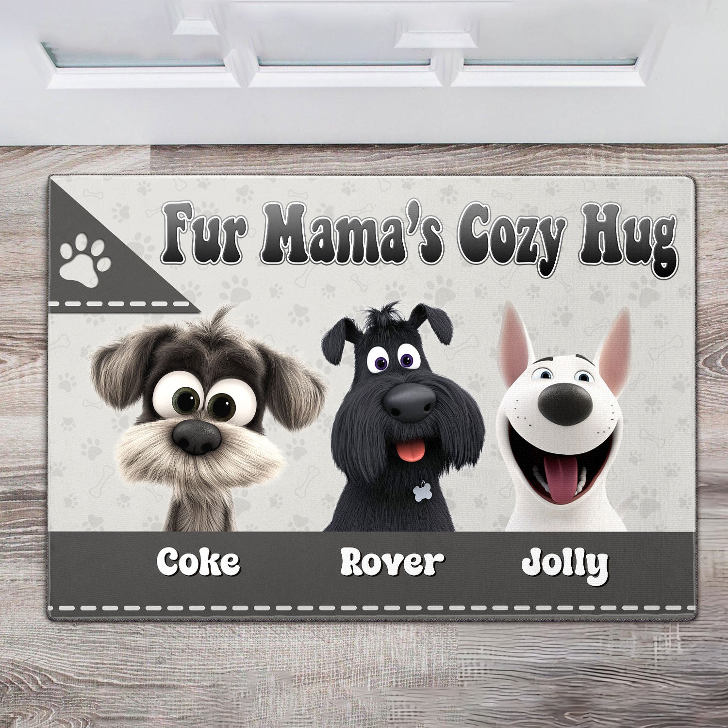 Mother's day Gift Fur Mama’s Cozy Hug Personalized for Dogmom Doormat