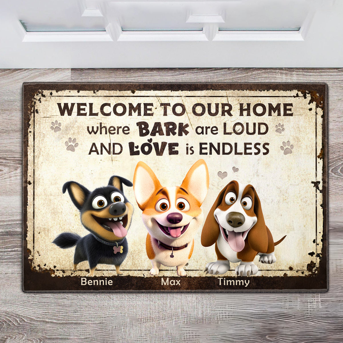 Mother&#39;s day Gift Loud Barks &amp; Endless Love Personalized for Dogmom Doormat