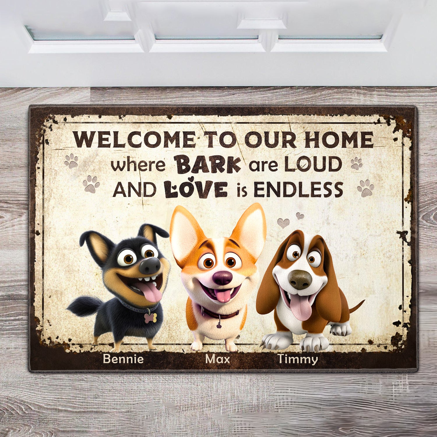 Mother's day Gift Loud Barks & Endless Love Personalized for Dogmom Doormat