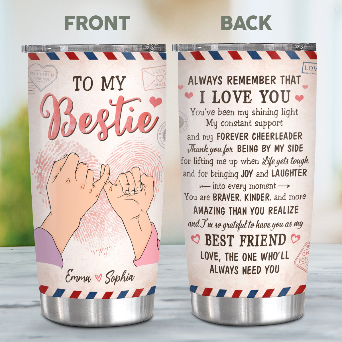 Bestie Gift Bestie Forever Personalized Tumbler for Friends