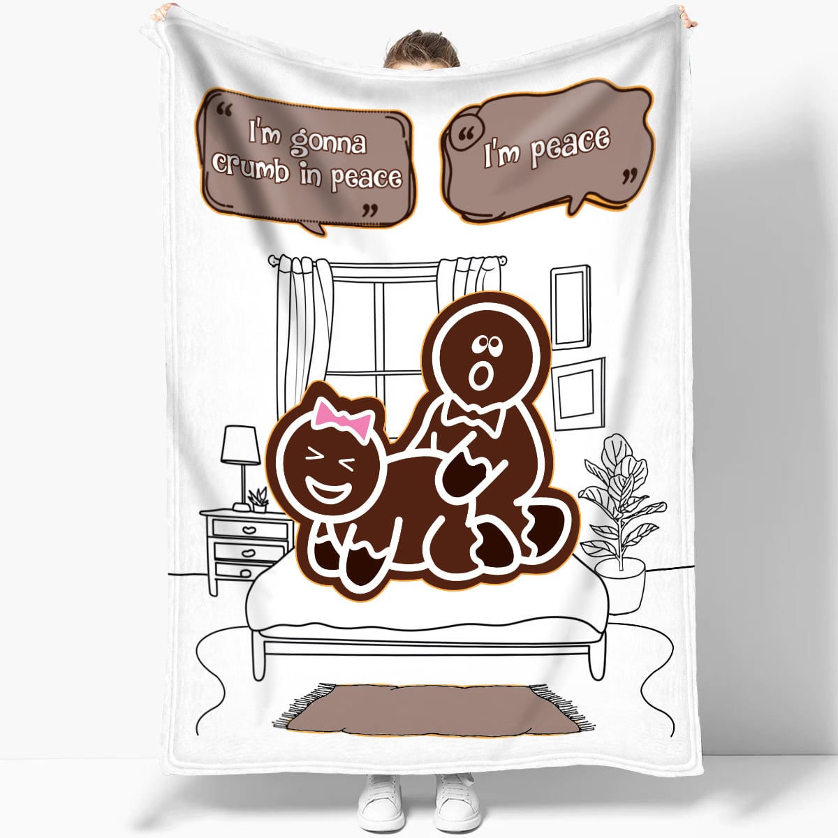 I’m Gonna Crumb in Peace - Personalized Funny Gingerbread Naughty Gift for Couple Fleece Blanket