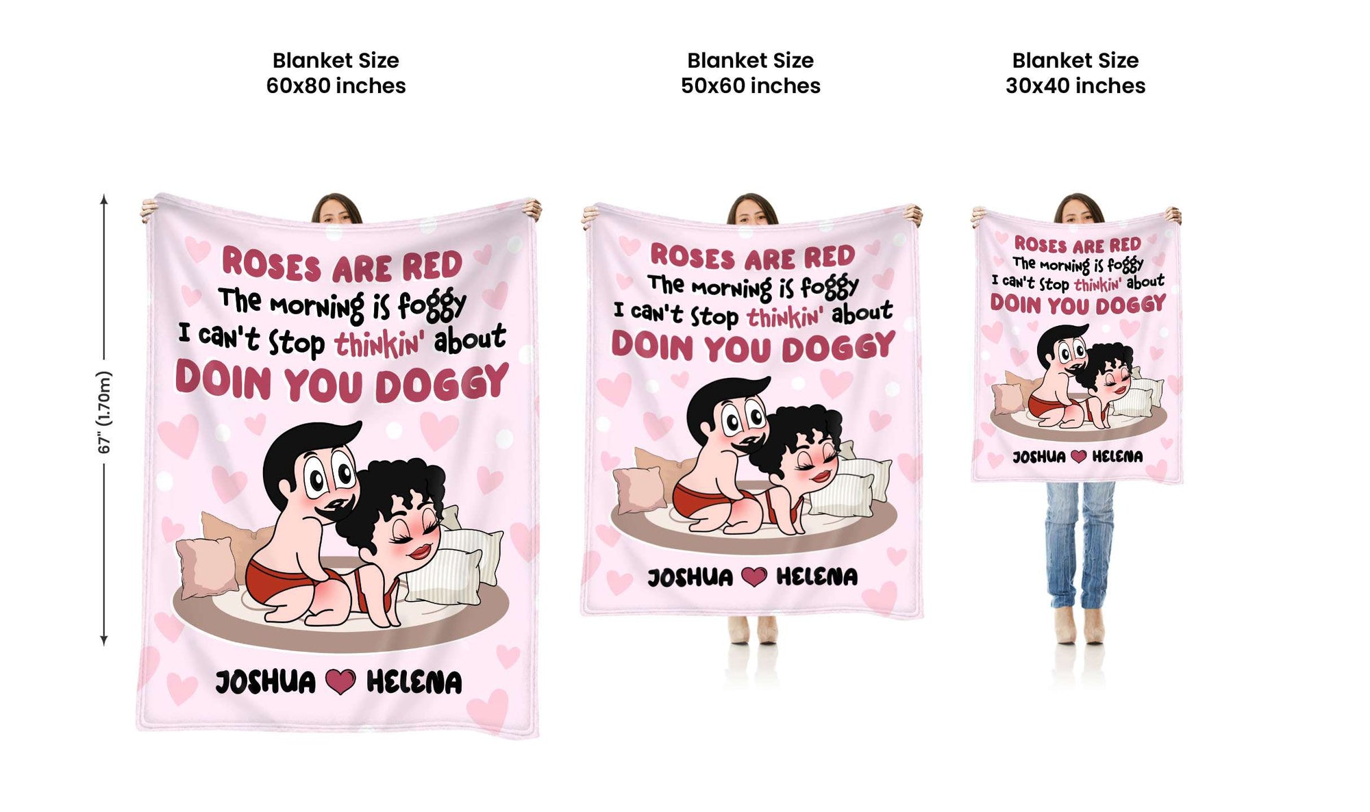 Doin You Doggy - Personalized Fleece Blanket Custom Name Funny Gifts For Couple
