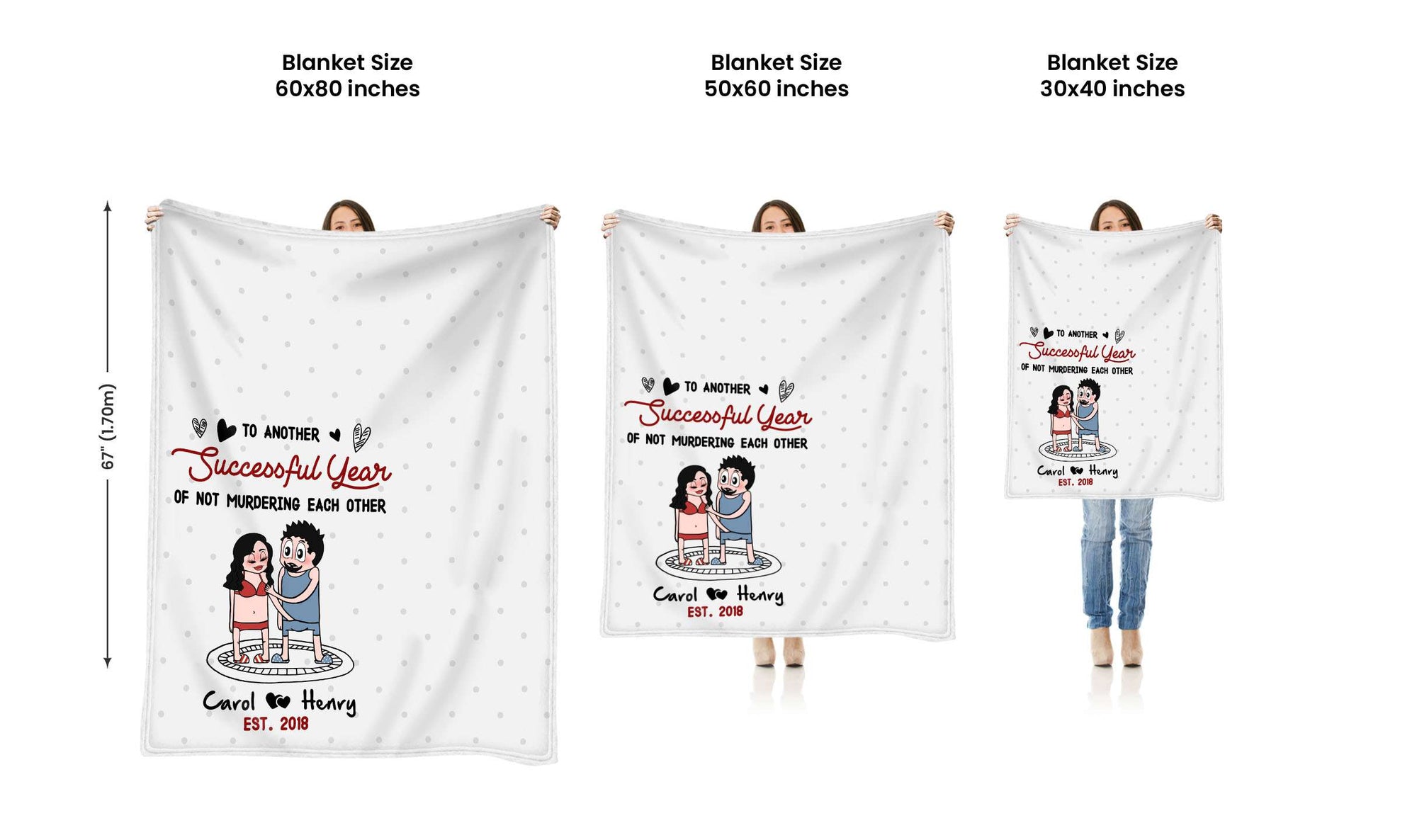 To Another Successful Year Of Not Murdering Each Other - Personalized Couple Fleece Blanket Valentines Day Gifts