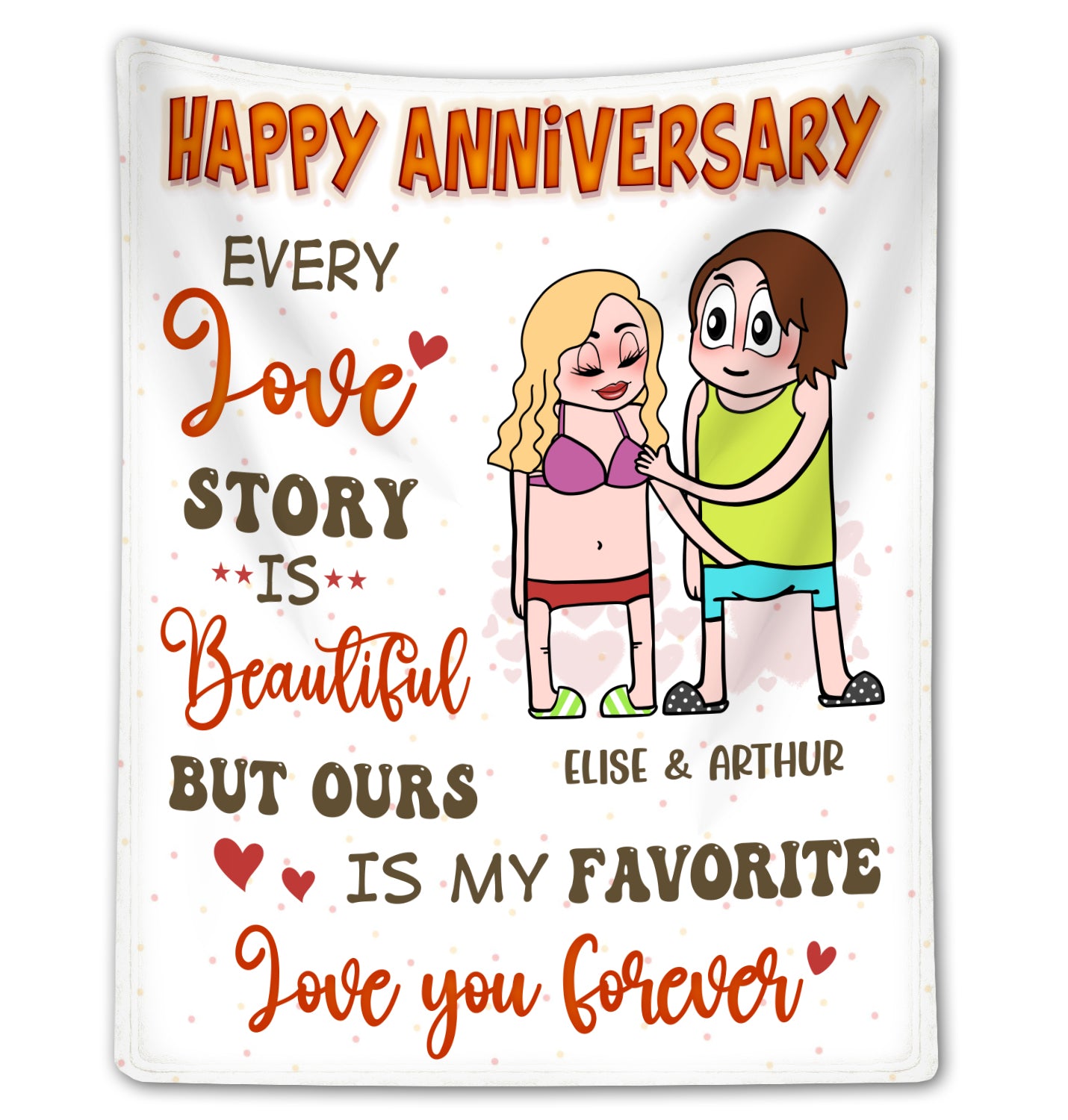 Every Love Story Is Beautiful - Personalized Funny Sexy Anniversary Gift for Couples Fleece Blanket