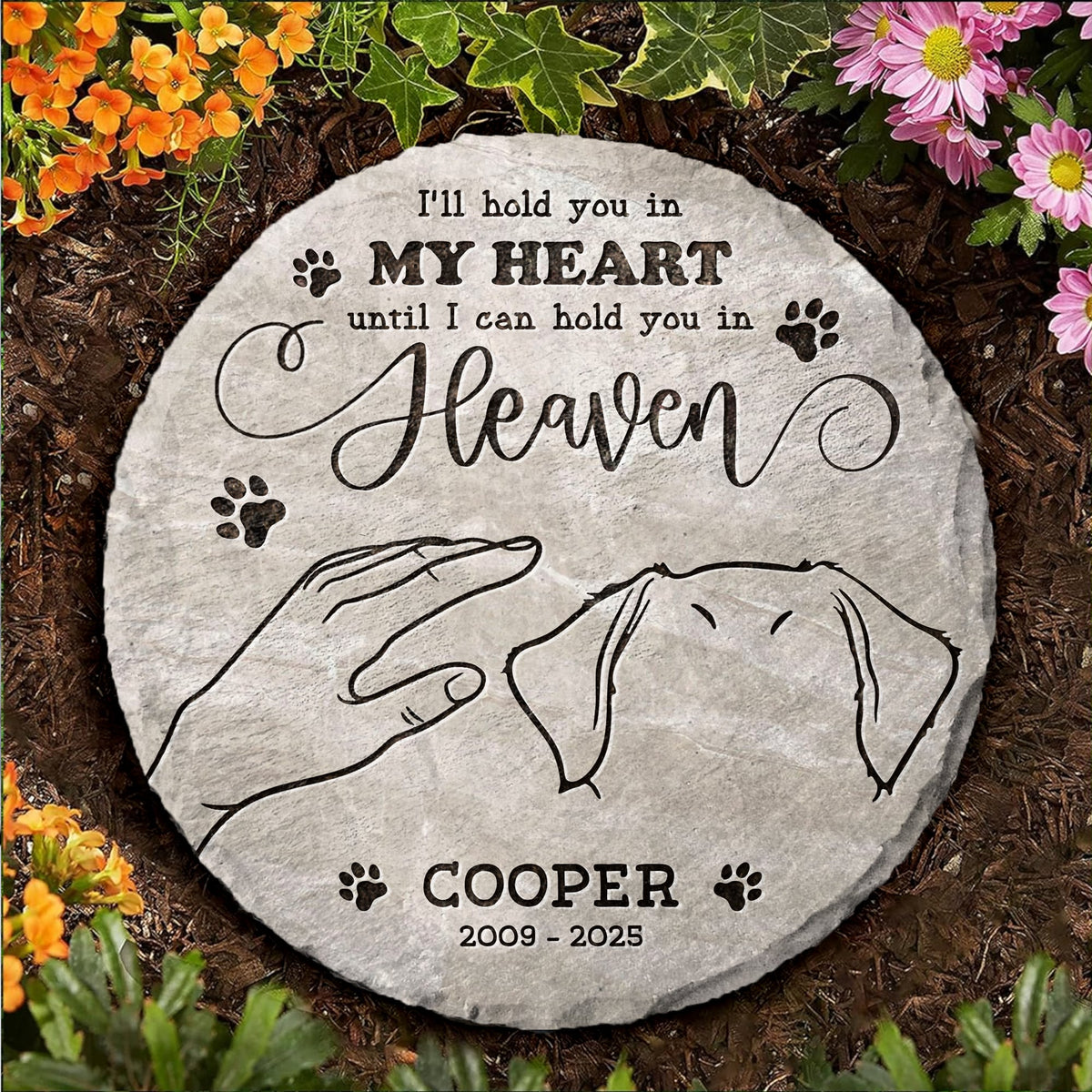 I’ll Hold You in My Heart - Personalized Pet Memorial Stone Gift for Dog Loss With Custom Dog Breeds