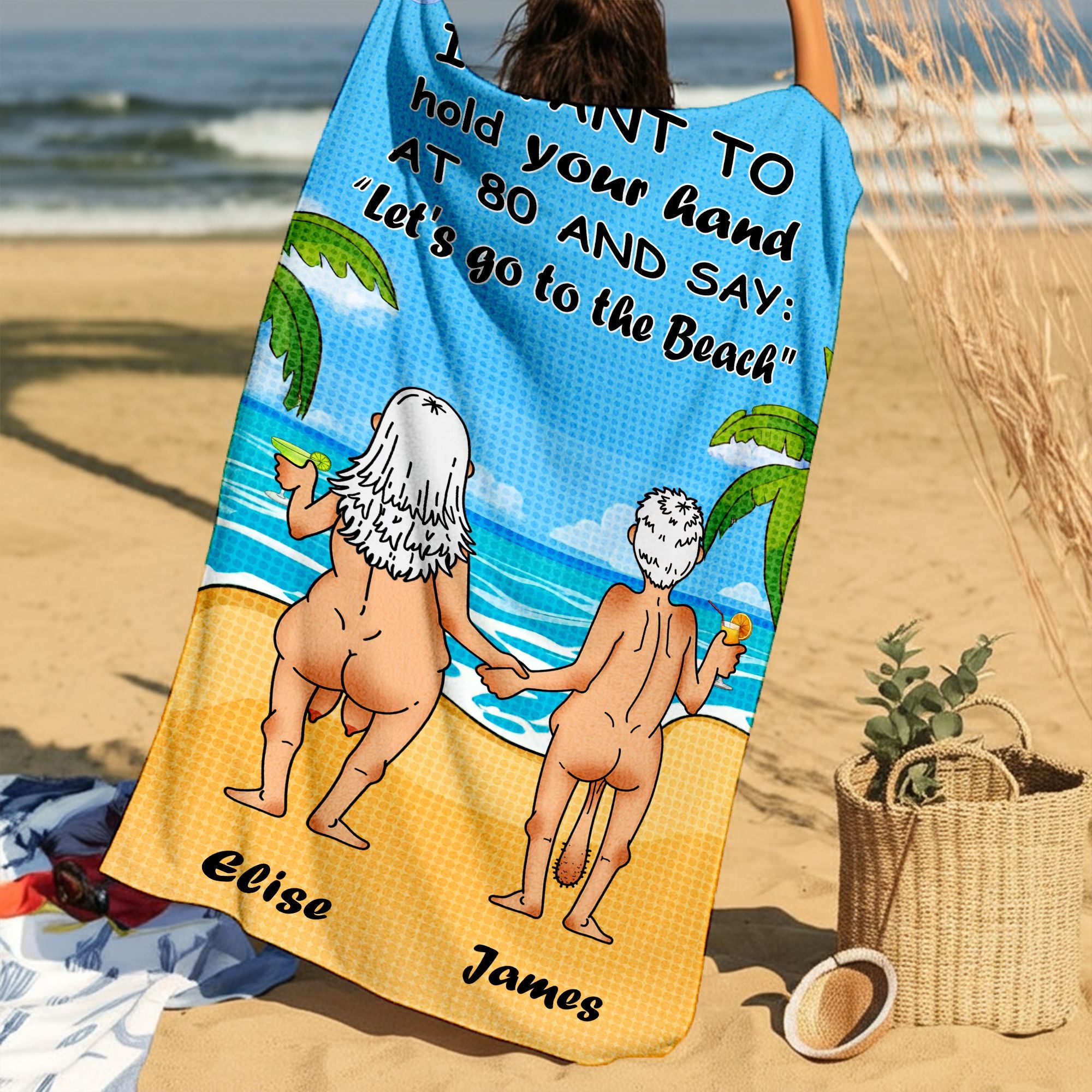 Let's Go To The Beach - Personalized Couples Beach Adventure Towel Gifts For Couple