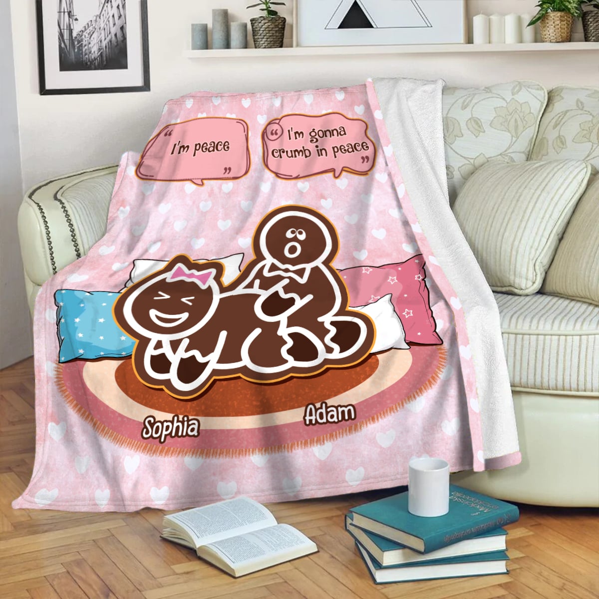 I’m Gonna Crumb in Peace - Naughty Personalized Gingerbread Sexy Gift for Couples Fleece Blanket