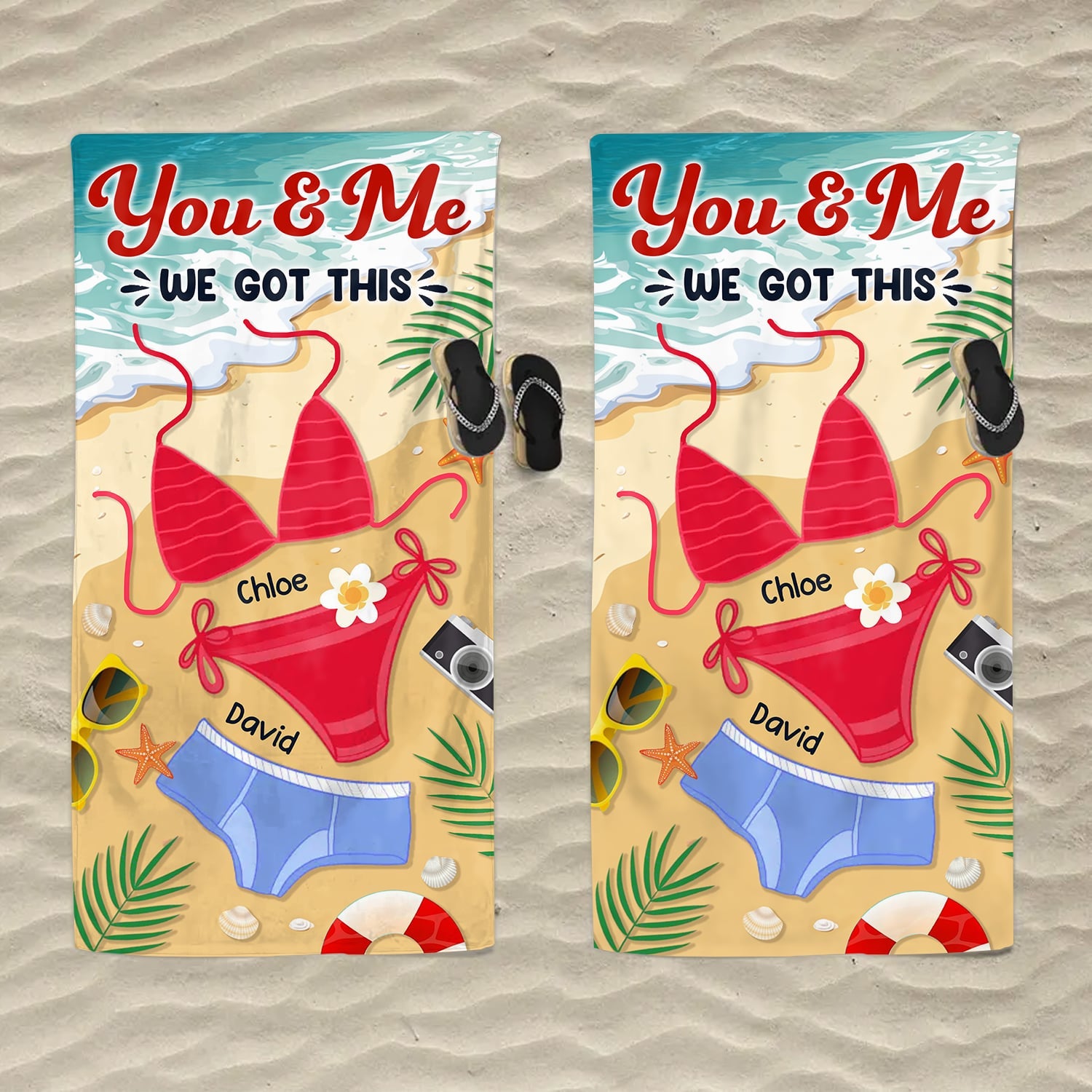 You & Me We Got This - Personalized Couples Swimsuit Beach Towel Gift For Summer Vacation