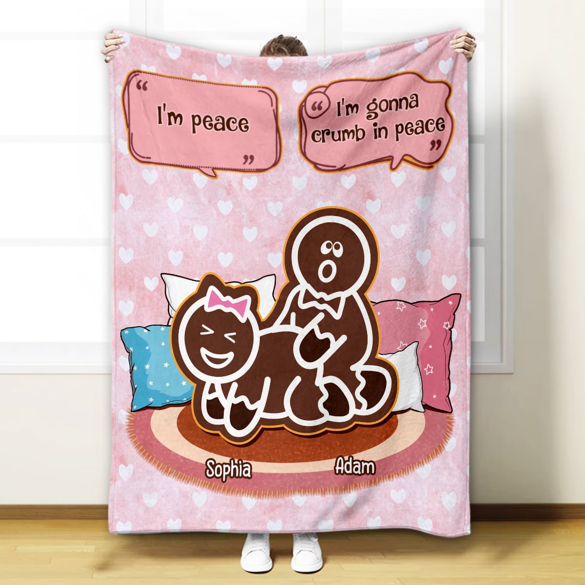 I’m Gonna Crumb in Peace - Naughty Personalized Gingerbread Sexy Gift for Couples Fleece Blanket